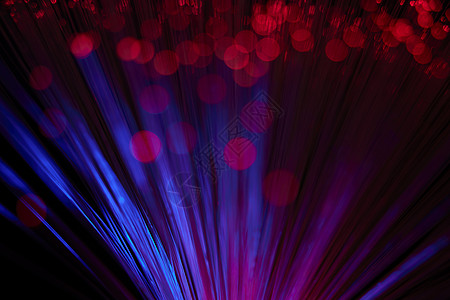 彩色电缆红色与蓝色光纤背景