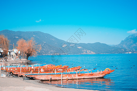 云南大理泸沽湖云南泸沽湖风景背景