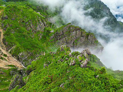 晚霞风景湖北神农架5A景区航拍背景