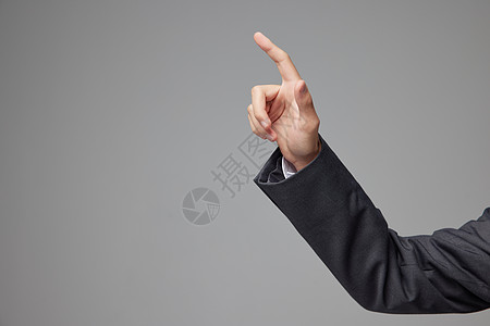 智能会议商务男士单手指点击触屏动作手势背景