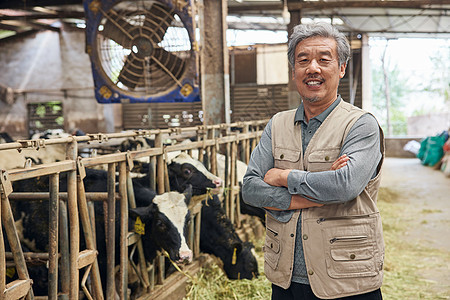 奶牛养殖户形象农民高清图片素材