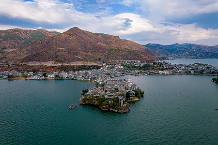 云南大理双廊古镇4A景区航拍背景