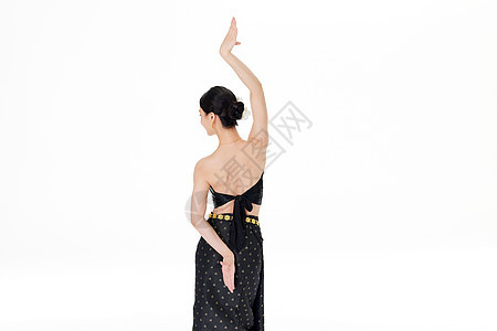跳舞的傣族少女背影图片