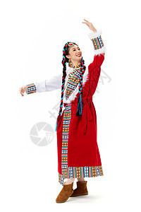 年轻的藏族女性舞蹈形象图片