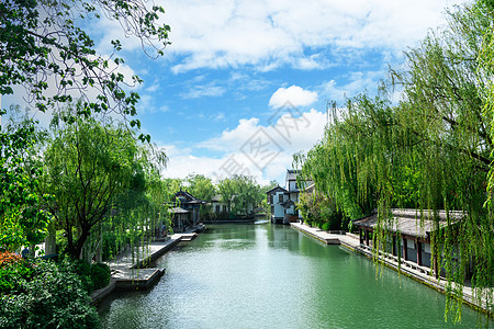 大明湖景区济南5A景区大明湖内春日景色背景