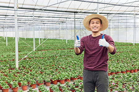 城市绿化花农形象图片