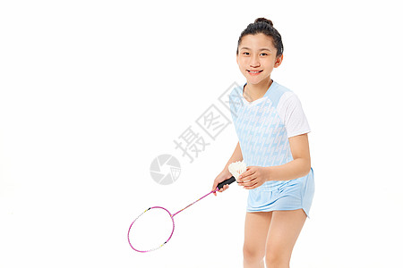小女孩羽毛球发球动作图片
