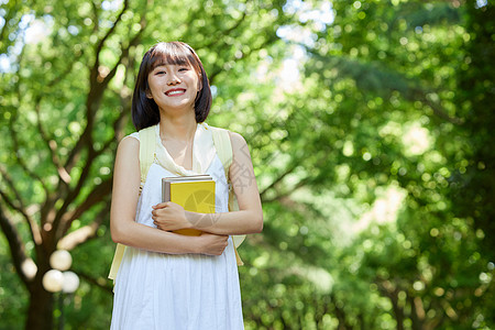 阳光少女青春活力的女大学生背景