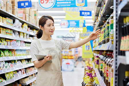 信息服务素材记录调味品信息的超市导购背景