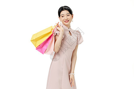 新中式女性购物图片