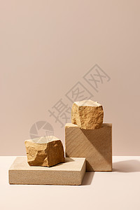 石砖与木块堆叠静物背景图片