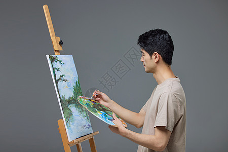 油画色彩画油画的男性背景