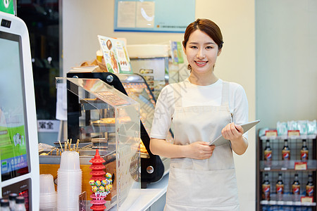 便利店女店员形象高清图片