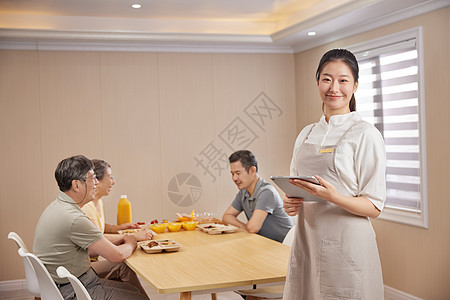 老人饮食养老院的营养师形象背景