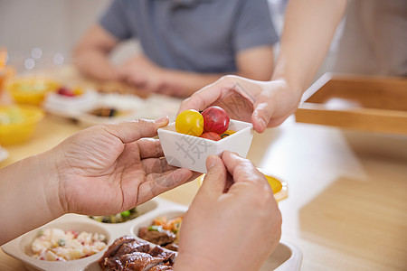 餐厅门头养老院营养餐食特写背景