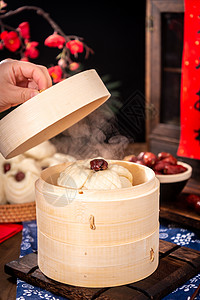 花馍馍中国新年特色面食花饽饽背景