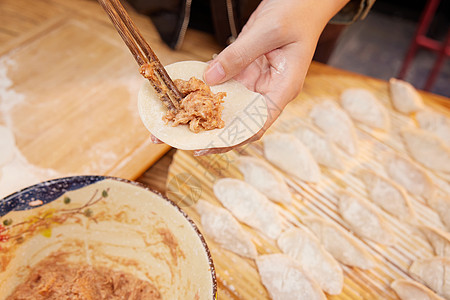 新年包饺子冬至包饺子高清图片