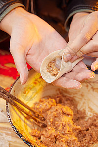 过年包饺子冬至包饺子高清图片