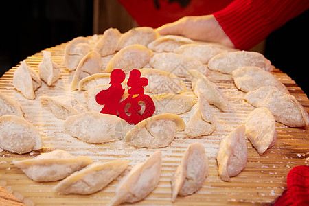 手工水饺海报新年手工生水饺背景