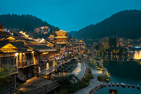 贵州遵义乌江寨夜景高清图片
