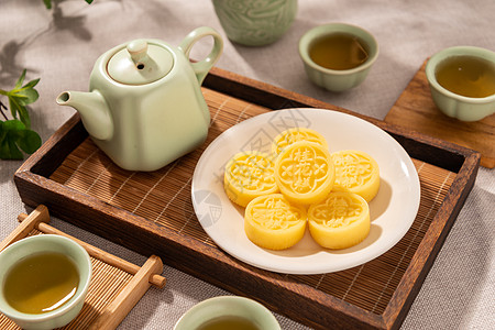 桂花背景餐饮美食中式糕点桂花糕背景