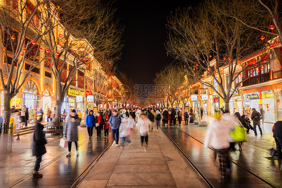 北京前门大街新年氛围图片