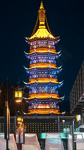 无锡南禅寺夜景背景图片