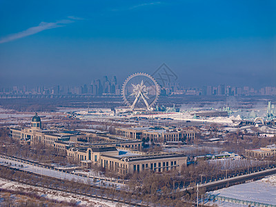 航拍哈尔滨第二十五届冰雪大世界旅游景点图片