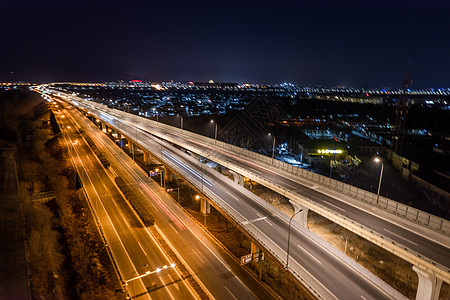 航拍夜景北京怀柔立交桥图片