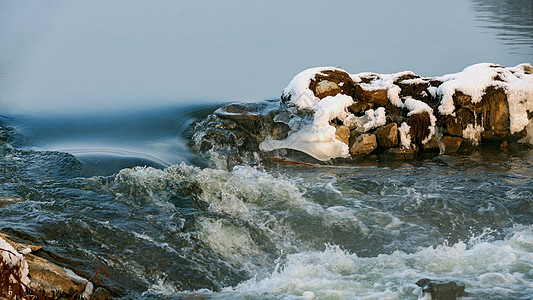 冬季冰雪湖水川流景观图片