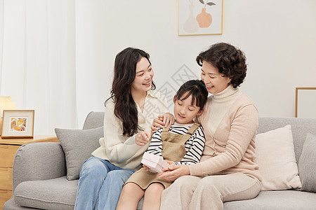 孙女给奶奶赠送礼物背景