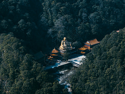 山水景色航拍贵州铜仁梵净山景区背景