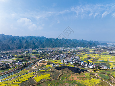 航拍贵州万峰林油菜花风光图片