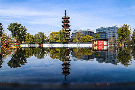 龙华寺自然风光全景高清图片