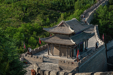 中华山西雁门关5A旅游景区夏季景观背景