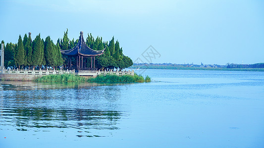 庭院风景锦溪古镇江南水乡风光背景