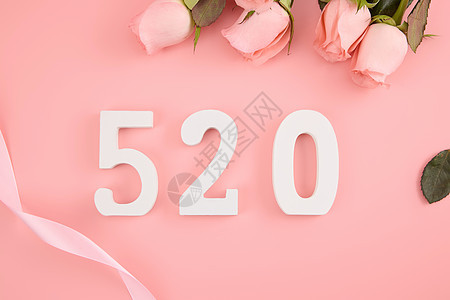 520粉色玫瑰装饰背景背景图片
