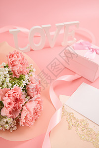 母亲节粉色康乃馨温馨背景图片