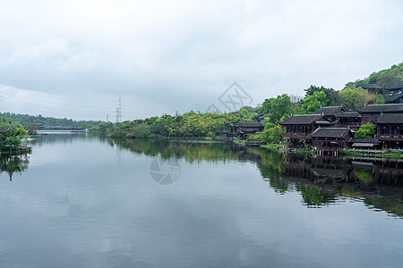 江南烟雨雨水背景