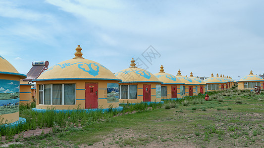 鄂尔多斯成吉思汗陵夏季外景背景图片