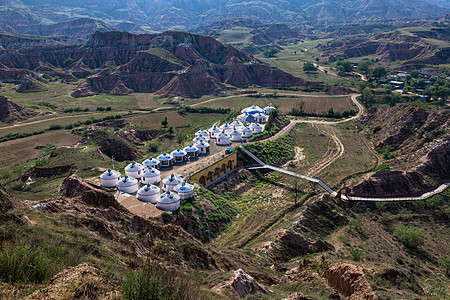 内蒙古高山牧场蒙古包夏季景观高清图片