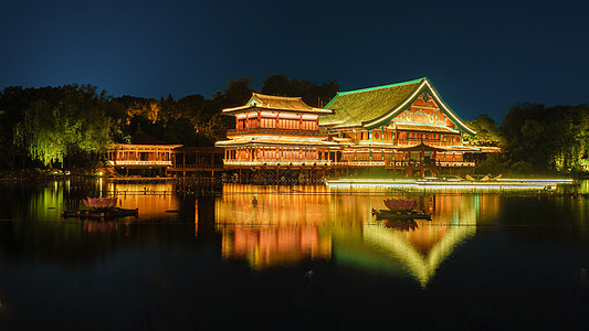 襄阳唐城影视基地夜景图片