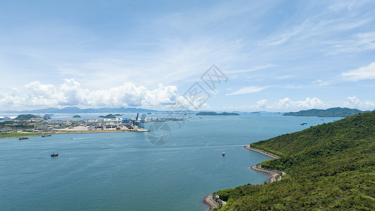 航拍深圳大鹏半岛蓝色海洋海岸线海景图片