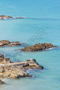 航拍深圳大鹏半岛蓝色海洋海岸线海景图片