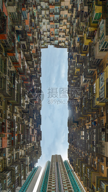 香港怪兽大厦密集的房屋建筑群图片