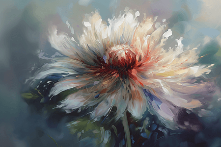 一朵油画艺术风格的花朵图片