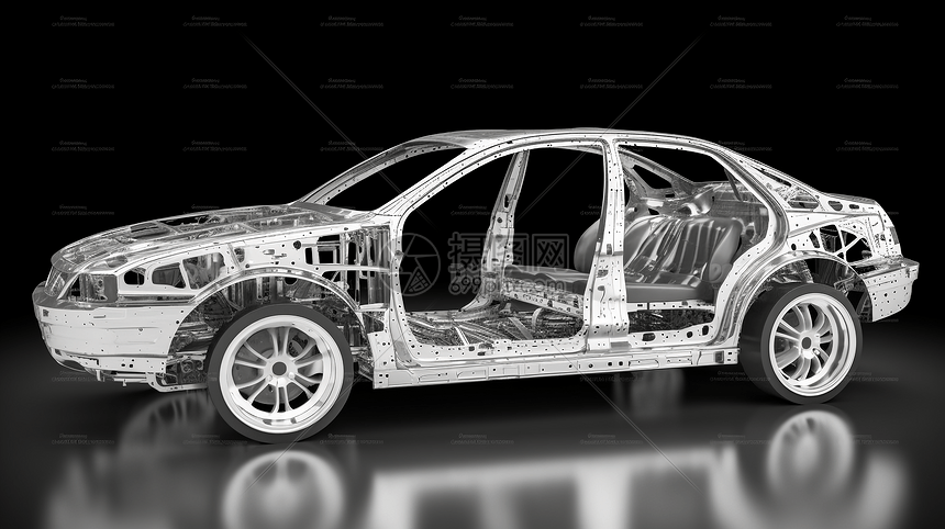 银色车架汽车铝制模型图片