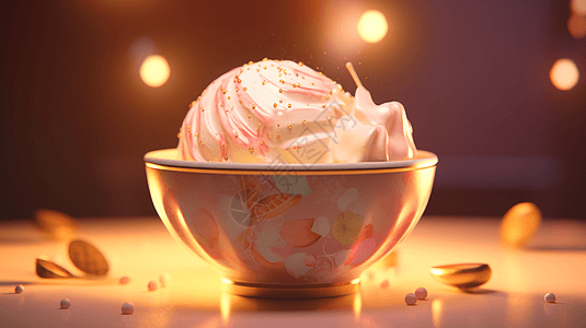 一碗冰淇淋图片