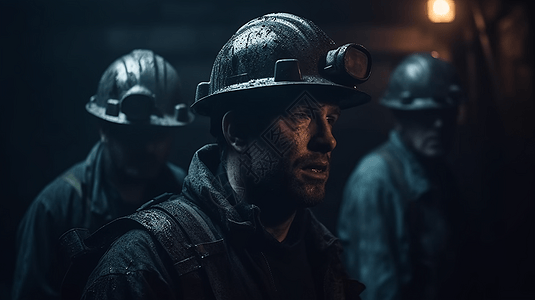 煤矿里的煤矿工人图片