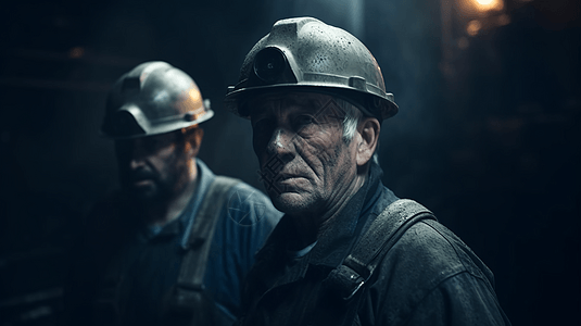 山西煤矿矿井里的矿工背景